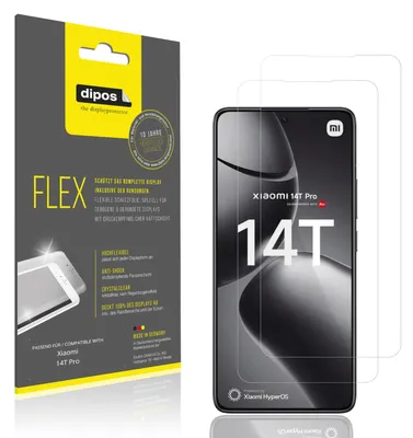 Image de 2x Film de protection d'écran pour Xiaomi 14T Pro, recouvre 100% de l'écran, dipos Flex