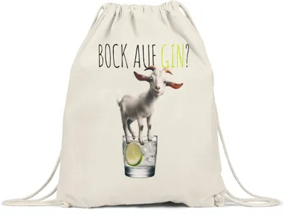 Produktbild von Bock auf Gin Verrückter Ziegenbock Turnbeutel - Lustiges Gintasting Geschenk