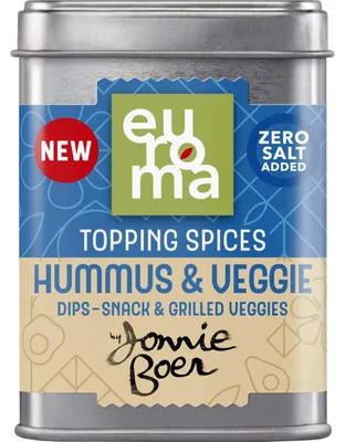 Produktbild von Euroma Topping Gewürze Hummus & Gemüse 37g – Würzige Mischung für Hummus & Gemüse