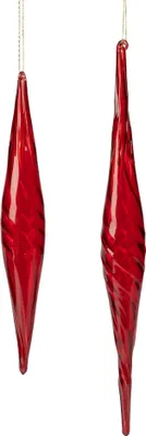 Produktbild von Deko Hänger Zapfen rot H. 30cm aus Optikglas handarbeit Formano W25