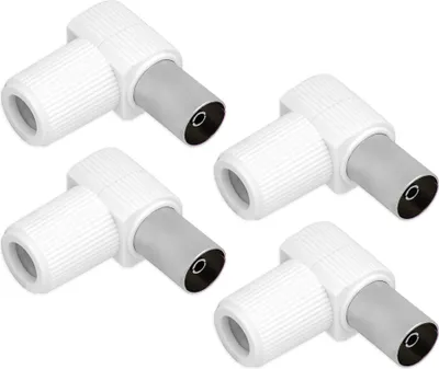 Produktbild von 4X Koax Stecker Antennenstecker Winkelbuchse Koaxialstecker Adapter Verbinder SAT TV Koaxlialkabel