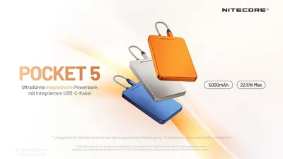 Image de Batterie externe Nitecore POCKET5 - 5000 mAh - superbes couleurs