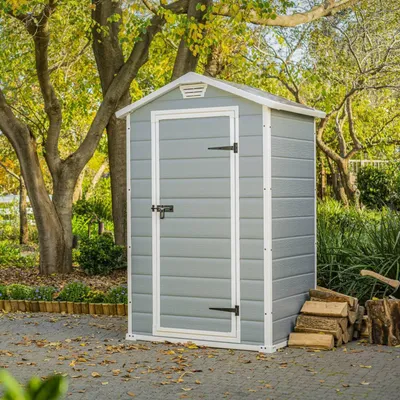 Produktbild von Cranbrook Gartenhaus 129x103x196h cm Grau, Wetterfest, Satteldach