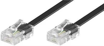 Immagine prodotto di 10X Goobay 50256 Cavo di collegamento modulare ISDN, 6 m, nero - Spina RJ45 (8P4C) > Spina RJ45 (8P4C)