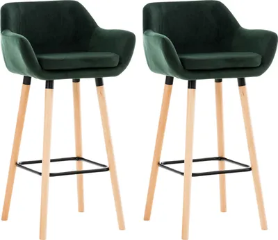 Produktbild von 2er Set Barhocker HLO-CP19 Samt grün