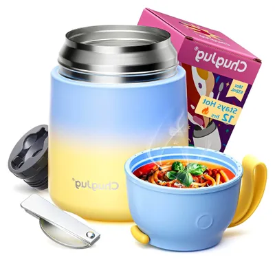 Produktbild von Thermobehälter für Speisen 530 ml, Edelstahl Thermobecher für warme Speisen, auslaufsichere Lunchbox, BPA-frei, Thermobox für Suppen und Müsli, hält 12 Stunden heiß oder kalt