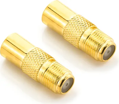 Produktbild von deleyCON Sat Antennenadapter Koaxialkabel auf TV Stecker Adapter - F-Buchse auf IEC-Stecker Kupplung Verbinder Koaxial Kabel 2 Stück Vergoldet