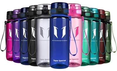Produktbild von Trinkflasche Tritan Wasserflasche 500 ml Methylblau BPA-frei