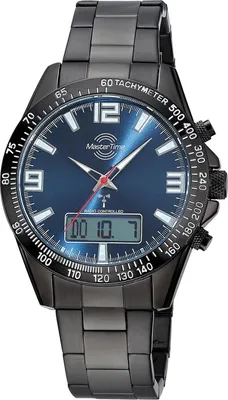 Master Time MTGA-10952-32M Herren-Armbanduhr Funk Sporty Big Date Schwarz/Blau 1
