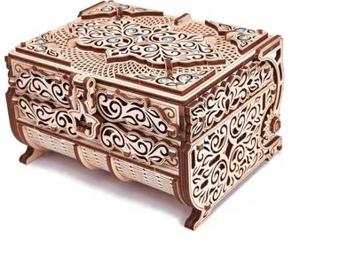 Zdjęcie produktu dla 3D puzzle mecanic, Cutie de bijuterii cu 15 Cristale Swarovski, WT, lemn, 1