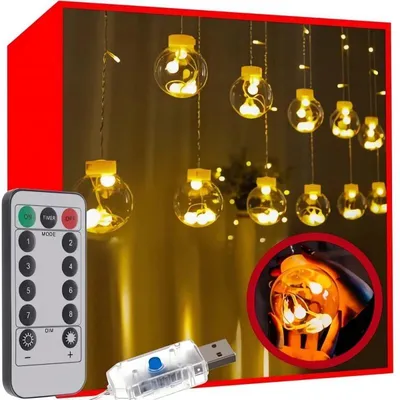 Zdjęcie produktu dla Kurtyna świetlna 108LED USB ciepła biel KŚ19736
