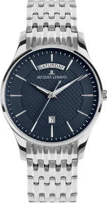 Jacques Lemans 1-2193H Herren-Armbanduhr London Quarz Stahl/Dunkelblau 1