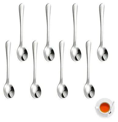 8 Espressolöffel aus Edelstahl, 7,5 cm, spülmaschinengeeignet
