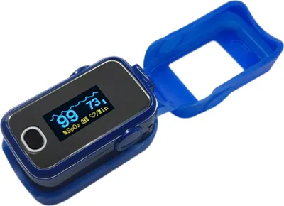 Obrázok produktu pre Pulzný oxymeter prstový pulzný oxymeter OLED displej Pulzná rýchlosť nasýtenia kyslíkom Oxymeter modrý