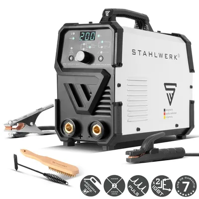Image de STAHLWERK Poste de soudage à électrodes ARC 200 Puls Pro - Soudage sans gaz de protection, MMA compact, E-Hand, Lift-TIG Inverter avec 200A, Hot Start, Arc Force