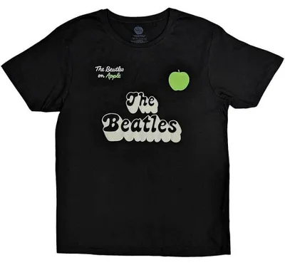 Immagine prodotto di Maglietta nera con logo e anni degli Beatles degli anni '70 (stampa sul retro), modello "M"
