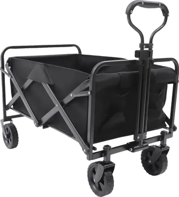 Produktbild von Klappbarer Strandwagen, hohe Tragfähigkeit, verstellbare Griffhöhe, schwarz