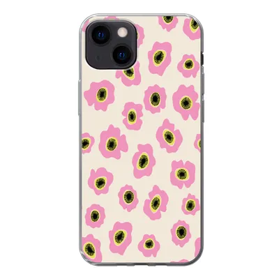 Produktbild von MuchoWow® Handyhülle Schutzhülle Hülle für iPhone 13 Blume - Muster - Abstrakt Silikon Softcase Handy Hülle - Karteninhaber - Geburtstag Teenager