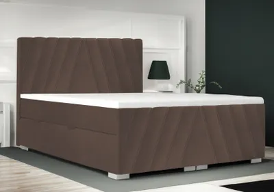 Produktbild von Boxspringbett SOFIA Bett mit Matratze Stauraum gepolstertes Schlafzimmer Doppelbett Topper (140x200, Braun - Itaka 20)