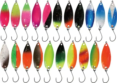 Produktbild von Paladin Trout Spoons Style Pearl H 3,3g - Forellenblinker, Farbe:schwarz-glitter / orange-gelb-glitter