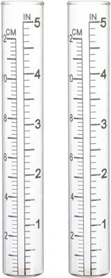 Produktbild von 2er Set Ersatzglas für Regenmesser - Transparentes Messglas mit Skala für Wetterstation - Frostsicheres Zubehör für Garten und Außenbereich