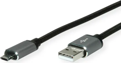 Image de Câble USB 2.0 ROLINE, A - Micro B (réversible), ST/ST, 3 m