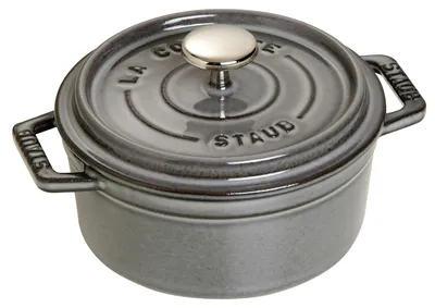 Image de STAUB - Cocotte avec couvercle - 12 cm - 400 ml - ronde - Gris graphite