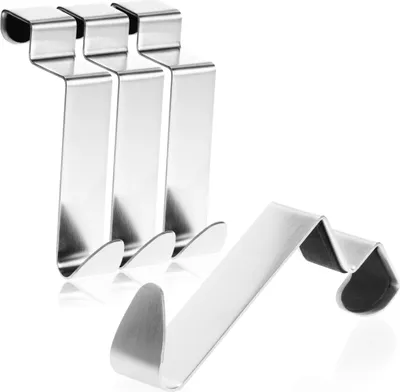 Produktbild von COM-FOUR® 4x Türhaken aus Edelstahl - Kleider-Haken mit Schaumstoff-Schutz - Garderobenhaken für Schranktür und Zimmertür innen - 9 cm