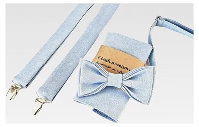 Produktbild von Blaue Accessoires: Fliege, Hosenträger, Einstecktuch