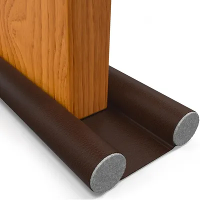 Produktbild von Zugluftstopper Türdichtung Zugluftrolle - Doppelte Dichtung - 93 cm - Dunkelbraun - Für Türen bis 93 cm Breite