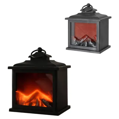 Produktbild von CEPEWA LED Laterne Kamin Flammeneffekt 12x13x9cm Flammensimulation