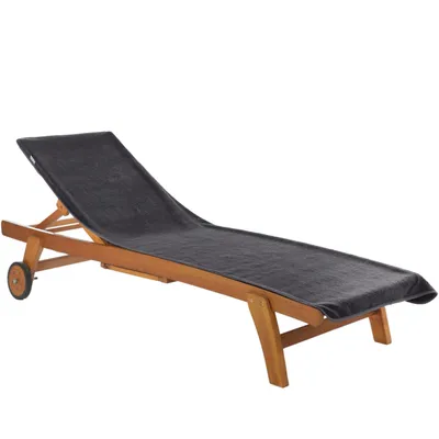 Produktbild von Frottee Schonbezug für Gartenliegen 200x75cm Bezug 100% Baumwolle Sonnenliege Auflage Strandliege Strandliegenauflage Liegenauflage Anthrazit
