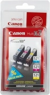 A retail package of Canon ink cartridges.