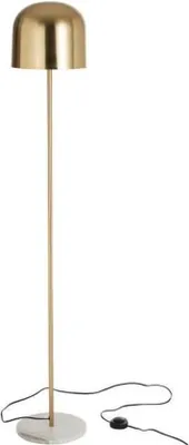 Produktbild von J-Line Stehlampe Queen 148 cm mit goldfarbener Metall-Lampe und Marmorfuss, E14 Fassung