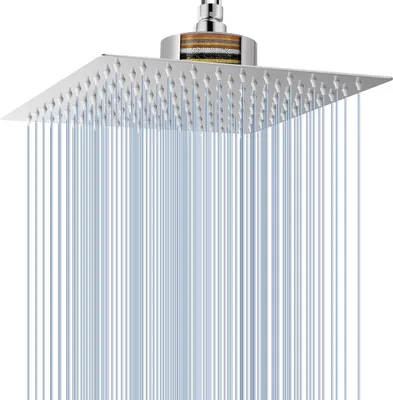 Immagine prodotto di Grande soffione a pioggia - Filtrato e potente - 30 cm cromo - acciaio inox