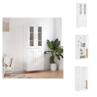 Image de vidaXL Highboard Blanc 69,5x34x180 cm Bois composite - Sideboards