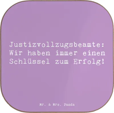 Produktbild von Mr. & Mrs. Panda Tischuntersetzer Spruch Justizvollzugsbeamter Erfolg - Lavendeltraum - Geschenk, Justizvollzugsbeamte, Beruf, Holzuntersetzer, Berufsidentität, Coaster