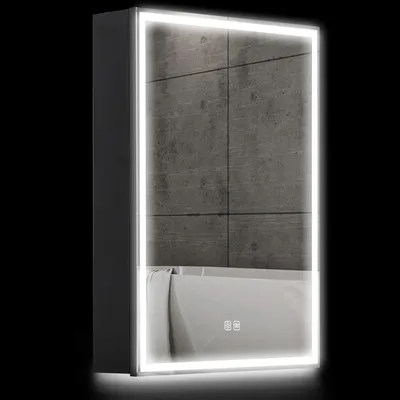 Produktbild von HOMCOM Spiegelschrank Bad, Badezimmerschrank mit LED-Beleuchtung, Anti-Beschlag