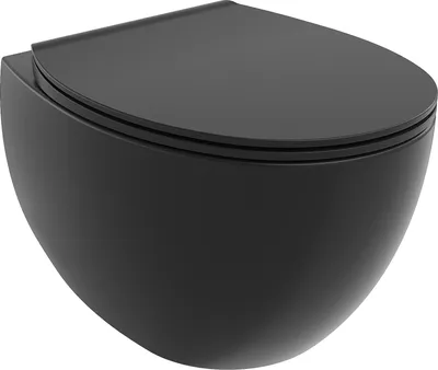 Obrázek produktu pro Mexen Egg WC mísa Rimless s pomalu klesající deskou slim, duroplast, černá mat - 30245070