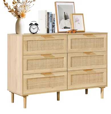 Immagine prodotto di Comodino in rattan - Cassettiera - Armadio - Comò - Mobile contenitore - Legno naturale