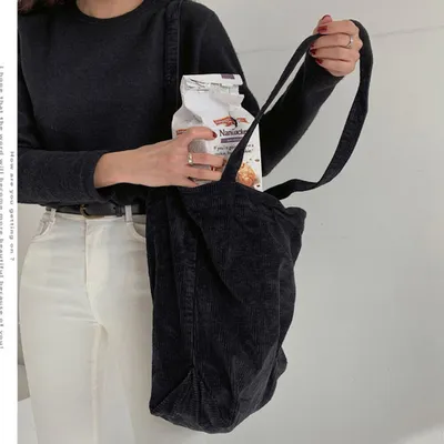 Produktbild von 360Home Cord Umhängetasche große Kapazität Tasche Modetasche Schwarz