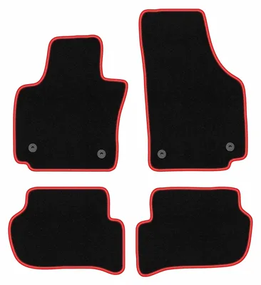 Obrázek produktu pro Velurové autokoberce pro: Seat Toledo III 2004-2012 minivan černo-červené