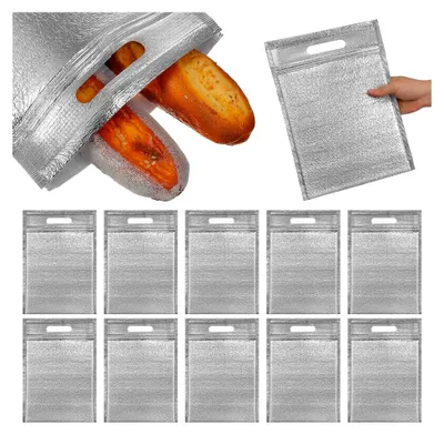 Produktbild von Wiederverwendbare Lunch Tasche – 12 isolierte Sandwich Taschen aus Aluminiumfolie für Picknick und Camping