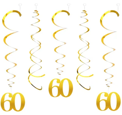 Productafbeelding van Set van 20 gouden decoraties voor 60e verjaardag en gouden huwelijk