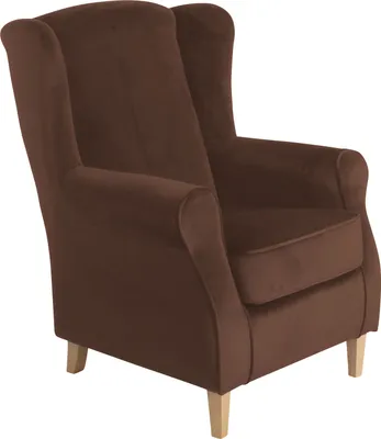 Produktbild von Max Winzer Ohrenbackensessel Lorris - Samtvelours braun - Maße: 77 x 86 x 103 cm