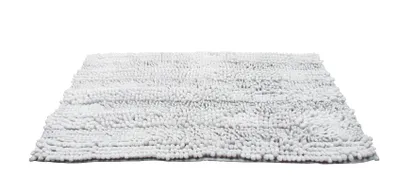 Produktbild von Chenille Badematte rutschhemmend - 50x80cm Hellgrau für Fußbodenheizung geeignet