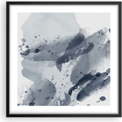 Produktbild von Gerahmtes Poster - Schwarzer Rahmen - Abstraktion Blau Minimalismus - 50x50 cm - Wand Bild - Wanddeko - Wandbilder - Kunstposter - Wandposter - Bilderrahmen - Bilder - Kunstdruck - P2BAC50x50-4941