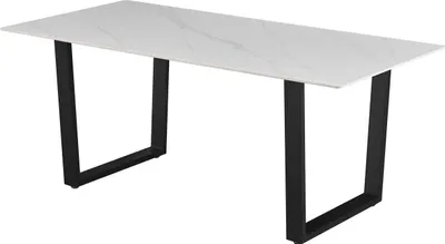 Image de Table de salle à manger Poseidon - 180x90x75cm - Pierre frittée - Marbre