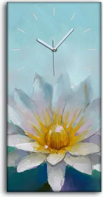 Produktbild von Dekor Leinwand Uhr Wandbilder Geräuschlos 30x60 Blume Lotus Malerei - weiße Hände