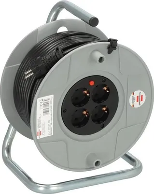 Produktbild von Brennenstuhl BAT Kabeltrommel AK 260 (50m Kabel, aus bruchfestem Kunststoff, 4 Steckdosen, für den Innenbereich)